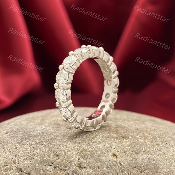 NEW Certified 4~5ct. t.w. 4mm Moissanite Full Eternity Band Ring - Picture 6 of 7